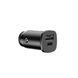 Автомобільна зарядка Baseus Square Metal QC 4.0 PD3.0 30W USB + Type-C 5A Black арт.221 фото 1