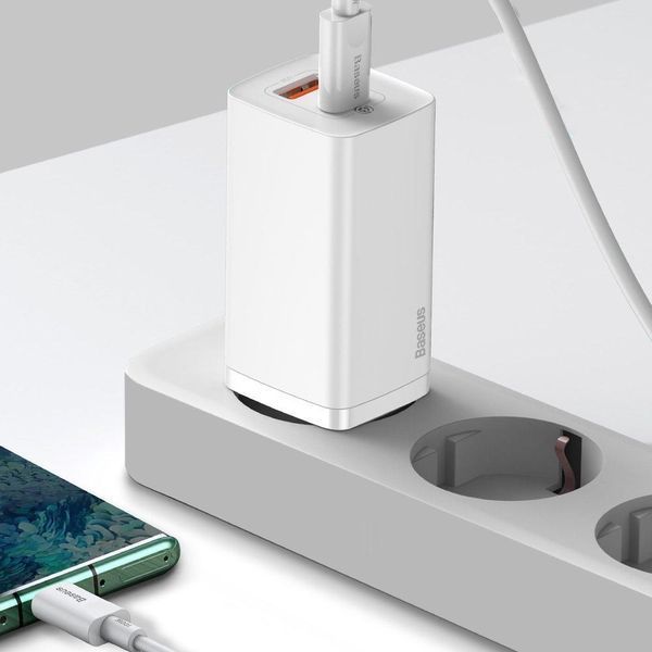 Мережевий зарядний пристрій Baseus GaN2 Lite Quick Charger 65W (1 Type-C + 1 USB) (CCGAN2L-E02) арт.260 фото