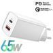 Мережевий зарядний пристрій Baseus GaN2 Lite Quick Charger 65W (1 Type-C + 1 USB) (CCGAN2L-E02) арт.260 фото 2