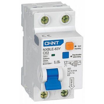 Диференциальный втоматический выключатель AC CHINT NXBLE-63Y 1P+N 32A 400V 105545 фото