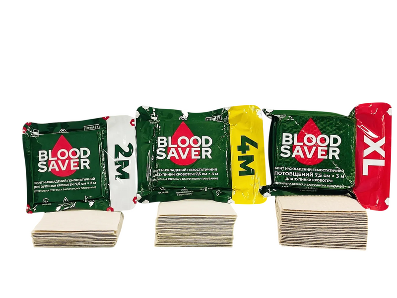 Бинт гемостатический BLOOD SAVER 7.5см&times;200см для остановки кровотечения BS2 фото