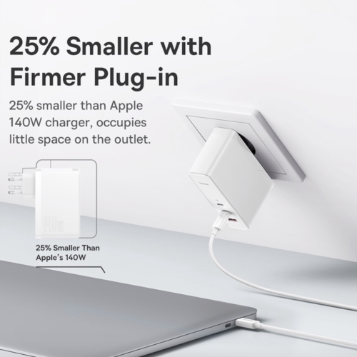 Зарядное устройство Baseus GaN5 Pro Fast Charger 2C+U 140W White (CCGP090202) арт.253 фото