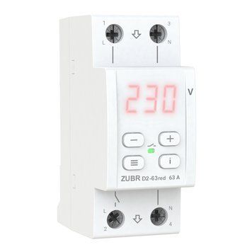 Реле напряжения AC ZUBR D2-63 red 1Р 63A 220V ZUBR D2-63 red фото