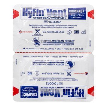 Оклюзійна наліпка HyFin Vent Compact Chest Seal Twin Pack к.11 фото