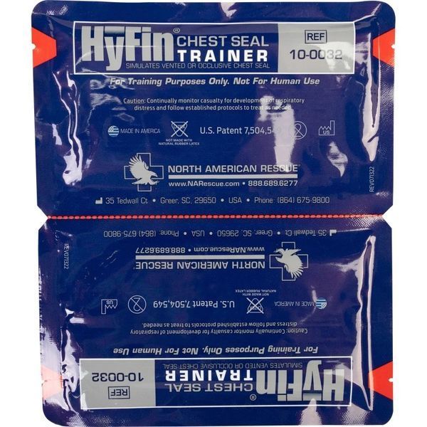 Тренувальні оклюзійні наліпки HyFin Vent Chest Seal Twin Pack подвійна упаковка арт.818 фото