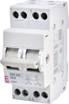 Трехпозиционный переключатель I-0-II (ручной АВР) АС ETI SSQ 240 2P 40A 400V 2421425 фото