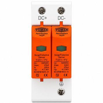Устройство защиты от перенапряжения DC TOMZN TOV1-PV 2Р 500V бл-з.7 фото