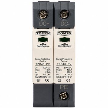Устройство защиты от перенапряжения DC TOMZN TZG40-PV DW 2Р 500V бл-з.10 фото