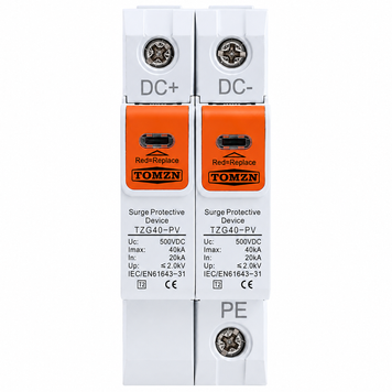 Устройство защиты от перенапряжения DC TOMZN TZG40-PV DO 2Р 500V бл-з.12 фото